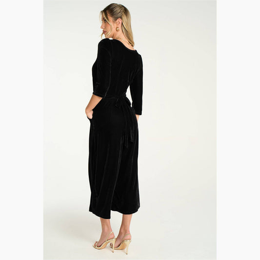 Velvet Sophia Wide Leg Jumpsuit in Black