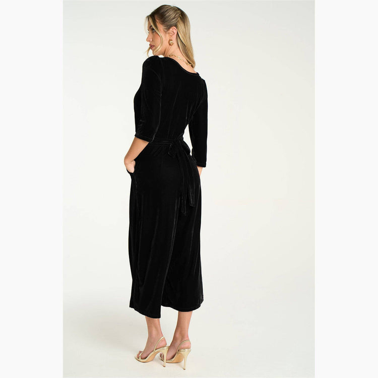 Velvet Sophia Wide Leg Jumpsuit in Black