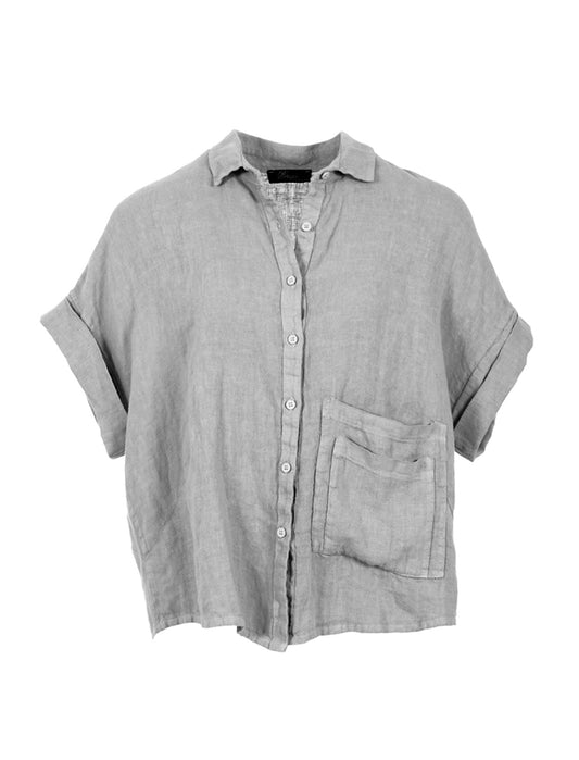 Peruzzi S22149 Linen Pocket Shirt Grey