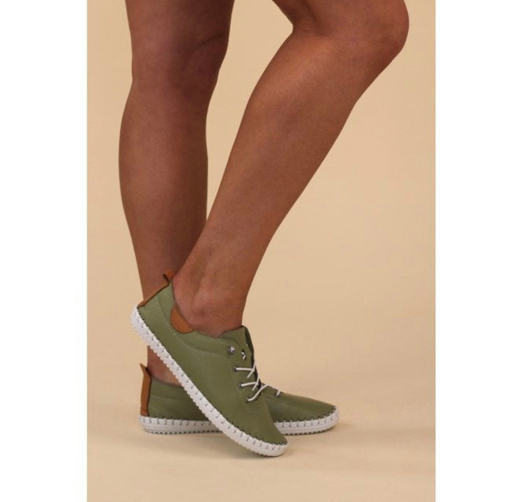 St Ives Khaki Plimsoll