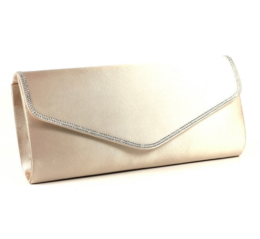 Janelle Nude Satin Bag