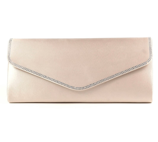 Janelle Nude Satin Bag